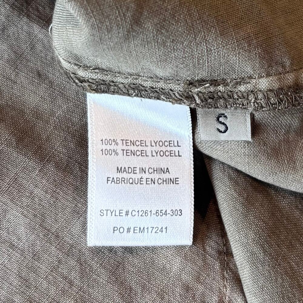 Evereve Cloth & Stone Lace Up Top Tencel Blouse Olive Green Womens Size Small - Picture 5 of 10